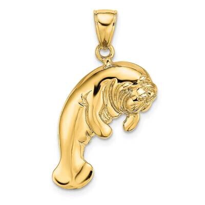 Polished Singel Manatee Charm 14k Gold 2-D K8250, MPN: K8250, 637218096299