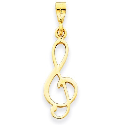 Treble Clef Charm 14k Gold XAC931, MPN: XAC931, 883957344515