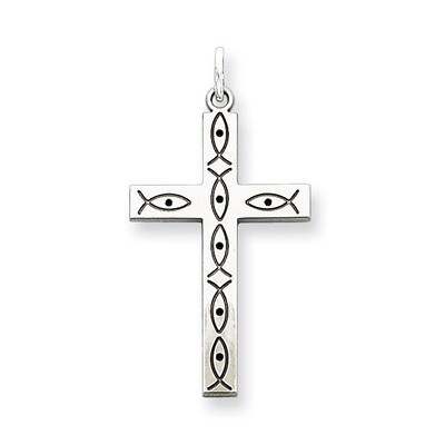 Cross Pendant Laser Designed Sterling Silver QXR113, MPN: QXR113, 883957483573