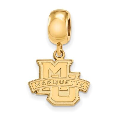 Marquette University Bead Charm Small Dangle Gold-plated Silver GP013MAR, MPN: GP013MAR, 8867749159…