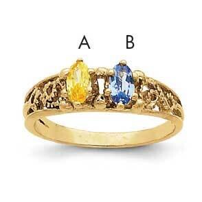 2 Genuine Stone Family Ring 14k Gold XMR52/2GY, MPN: XMR52/2GY, 883957161471