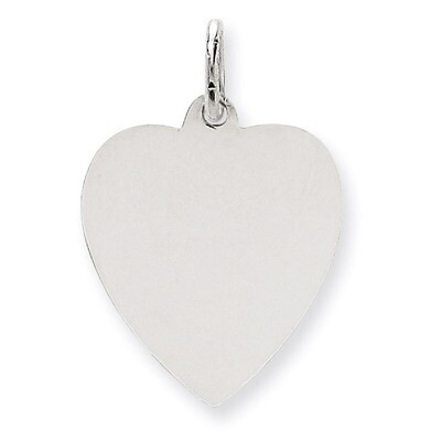 Plain .018 Gauge Engravable Heart Charm 14k White Gold XWM118/18, MPN: XWM118/18, 883957475684