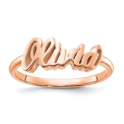 Polished Name Ring Sterling Silver Rose-plated XNR57RP, MPN: XNR57RP,