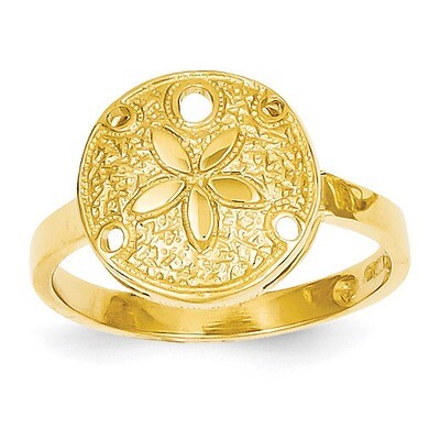Sand Dollar Ring 14k Gold Polished D335, MPN: D335, 886774093116
