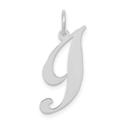 Fancy Script Initial I Charm 10k White Gold Small 10YC651I, MPN: 10YC651I,