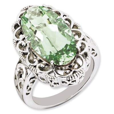 Green Quartz Ring Sterling Silver QR3281AG, MPN: QR3281AG, 886774201054
