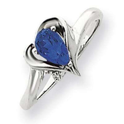 Sapphire Diamond Ring 14k white Gold 6x4mm Pear Y4560S/A, MPN: Y4560S/A, 883957452999