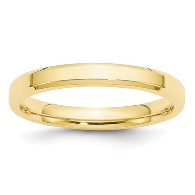 3mm Bevel Edge Comfort Fit Band 10k Yellow Gold 1BEC030 Engravable, MPN: 1BEC030, 886774439853