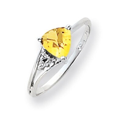 6mm Citrine Diamond Ring 14k white Gold Y4745CI/A, MPN: Y4745CI/A, 883957604718