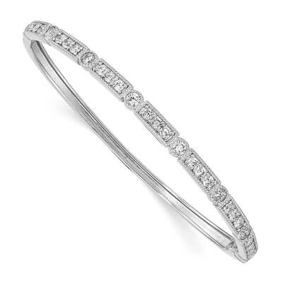 Cz Hinged Bangle Sterling Silver QB1349, MPN: QB1349, 883957833309