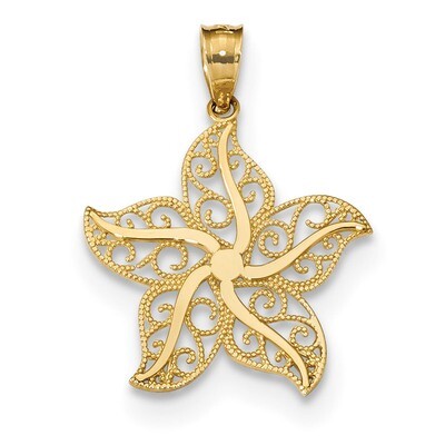 Filigree Starfish Pendant 14k Gold Polished K6057, MPN: K6057, 883957321929