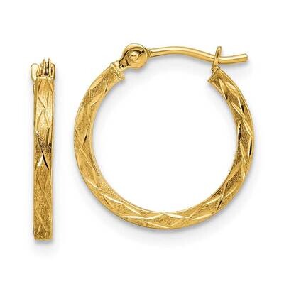 Satin Diamond-Cut Hoop Earrings 14k Gold Polished YE1902, MPN: YE1902, 716838359837
