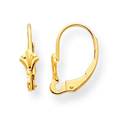 Fancy Leverback with Open Ring Single Earring Component 14k Yellow Gold YG809, MPN: YG809,