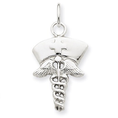 Nurse Symbol Charm 14k White Gold K915, MPN: K915, 883957868837