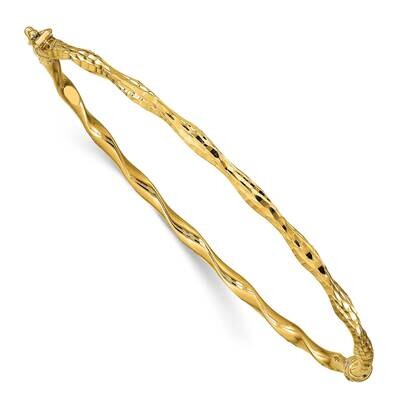 Leslie&#39;s Diamond-cut Twisted Hinged Bangle 14k Gold Polished HB-LF1374, MPN: LF1374, 191101743313