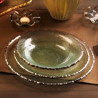 Annieglass Edgey Dinner Plate 10 Inch - Platinum, MPN: E106P, UPC: