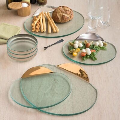 Annieglass Mod Medium Rounded Server Gold, MPN: MD242G, UPC:
