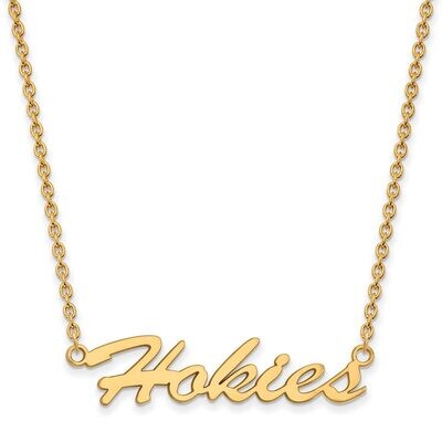 Virginia Tech Medium Pendant with Chain Necklace Gold-plated Silver GP067VTE-18, MPN: GP067VTE-18, …