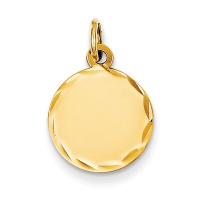 Etched .011 Gauge Engravable Round Disc Charm 14k Gold XM153/11, MPN: XM153/11, 883957528403
