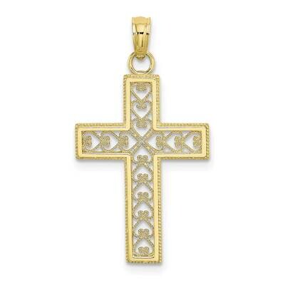 Filigree Cross Pendant 10k Gold Diamond-cut 10K8568, MPN: 10K8568, 63721818781