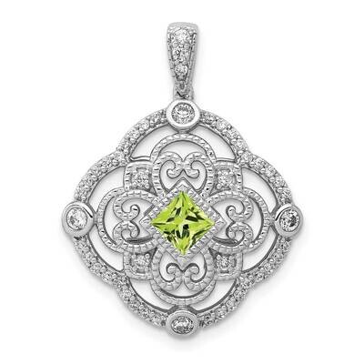 .40 Peridot Fancy Pendant 14k White Gold Diamond PM3943-PE-038-WA, MPN: PM3943-PE-038-WA,