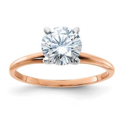 3/4ct. 7.5mm D E F Pure Light Round Moissanite Solitaire Ring 14k Rose Gold RGSH15-14MP, MPN: RGSH1…