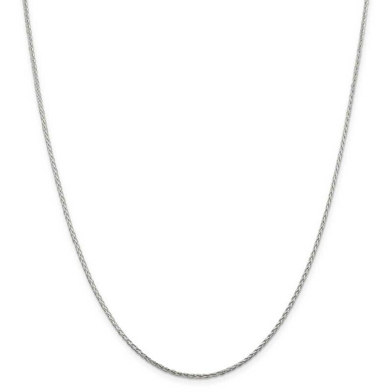 1.5mm Diamond-Cut Round Spiga Chain 30 Inch Sterling Silver QSR040-30, MPN: QSR040-30,