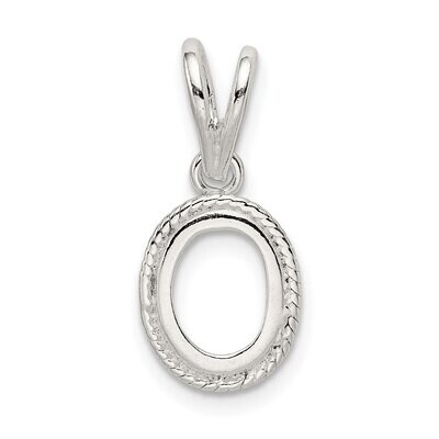 Oval 5 x 3mm Rope Frame Back Set Loose Bail Pendant Setting Sterling Silver SS3254, MPN: SS3254,