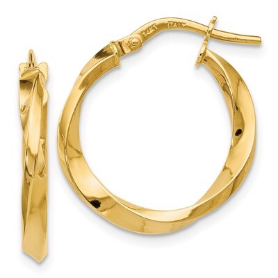 Leslie&#39;s Twisted Hoop Earrings 14k Gold Polished HB-LE1041, MPN: LE1041, 191101560170
