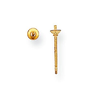 5.0 - 6.0mm Pearl Stud Earring Setting Gold Filled GF3022, MPN: GF3022,