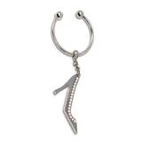 Silver-tone High Heel Shoe Clear Crystal Key Ring GM25307, MPN: GM25307, 788089069599