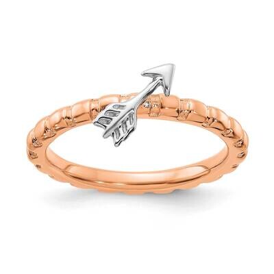 Rose Gold &amp; Rhod-plate Arrow Ring Sterling Silver QSK2051, MPN: QSK2051, 191101923609