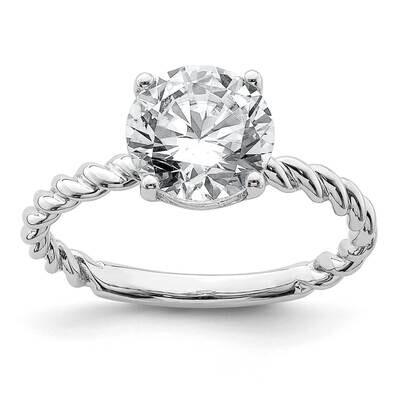 2 1/5ct. D E F Pure Light Round Twisted Moissanite Solitaire Ring 14k White Gold RM6798-220-WMP, MP…