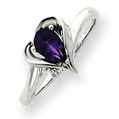 Amethyst Diamond Ring 14k white Gold 6x4mm Pear Y4560AM/A, MPN: Y4560AM/A, 883957452326