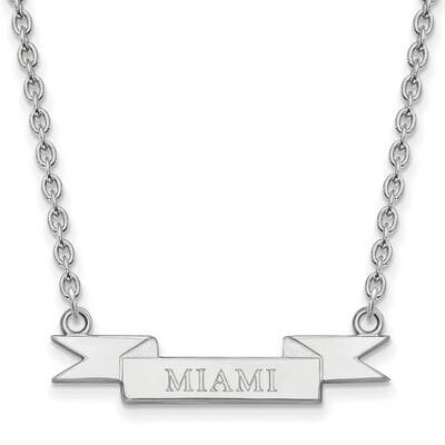 Miami University Small Banner Pendant with Necklace Sterling Silver Rhodium-plated SS040MU-18, MPN:…