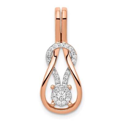 1/6Ct. Diamond Square Knot Slide Pendant 14k Rose Gold PM4739-016-RA, MPN: PM4739-016-RA, 883957511…