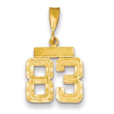 Number 83 Charm 14k Gold Small Diamond-cut SN83, MPN: SN83, 883957111223