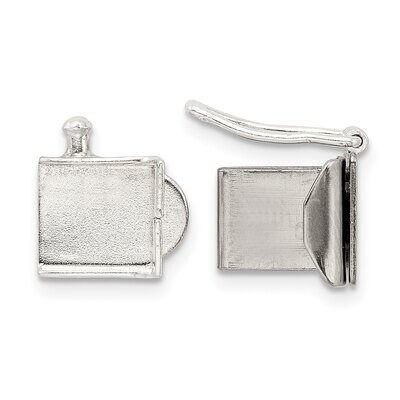 9.5 x 7.7mm Fold Over Tongue with Safety Clasp Sterling Silver SS3629, MPN: SS3629,