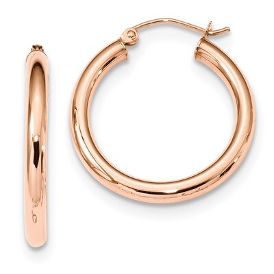 3mm Hoop Earrings 10k Rose Gold 10T995, MPN: 10T995, 191101170348