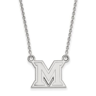 Miami University Small Pendant with Necklace Sterling Silver SS011MU-18, MPN: SS011MU-18, 886774689…