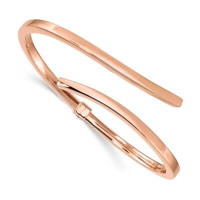 Polished Bypass Hinged Bangle Sterling Silver Rose-tone QB1311, MPN: QB1311, 883957769080