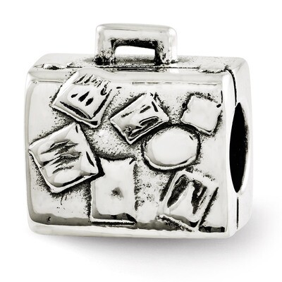 Suitcase Bead - Sterling Silver QRS2667, MPN: QRS2667, 883957465982