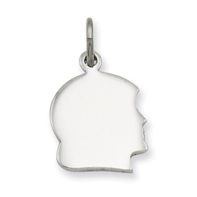 Kelly Waters Small Engravable Girl&#39;s Head Charm Rhodium-plated KW372, MPN: KW372, 191101487866