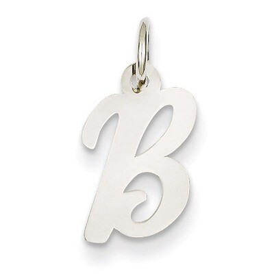Small Script Initial B Charm 14k White Gold YC659B, MPN: YC659B, 191101634819
