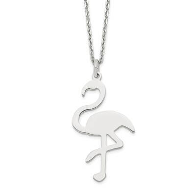 Flamingo Necklace 16 Inch Sterling Silver Polished QG6166-16, MPN: QG6166-16, 196904162569