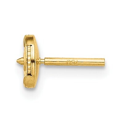 Small Guardian Back and Straight Trigger Post Earring Setting 18k Yellow Gold 8Y662, MPN: 8Y662,