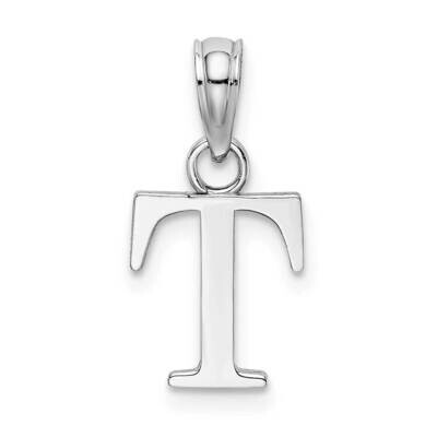 T Block Initial Charm 14k White Gold Polished K6423WT, MPN: K6423WT, 637218161577