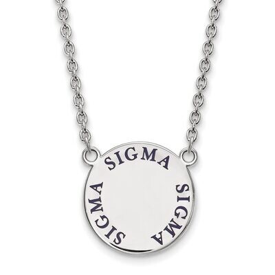 Sigma Sigma Sigma Small Enameled Pendant with 18 Inch Chain Sterling Silver SS015SSS-18, MPN: SS015…