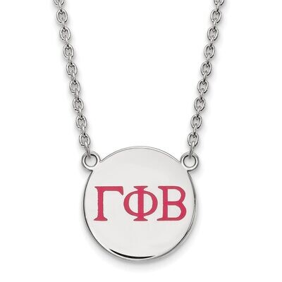 Gamma Phi Beta Small Enameled Pendant with 18 Inch Chain Sterling Silver SS028GPB-18, MPN: SS028GPB…
