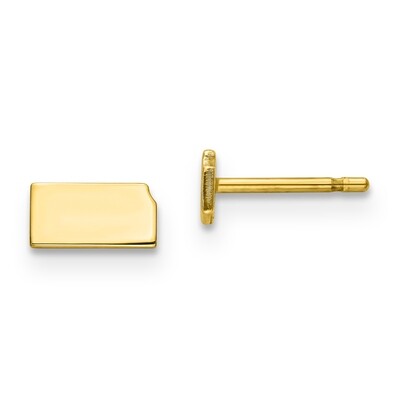 Kansas State Small Earrings 14k Yellow Gold Engravable XNE50Y-KS, MPN: XNE50Y-KS, 886774758985
